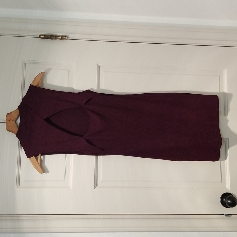 XS Garage cut out ribbed magenta dress - Picture 2 of 4